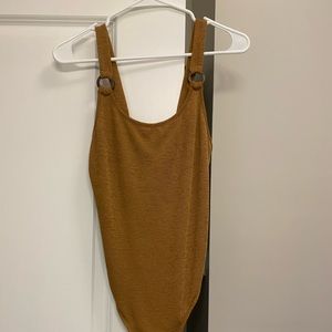 MOTIF Brown Knit Bodysuit - Size Small